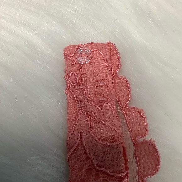 NWT 🍑David's Bridal Peach Lace Halter Dress - Picture 12 of 16